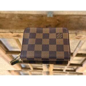 LOUIS VUITTON Damier Ebene Zippy Coin Purse Wallet Wrap around Zip